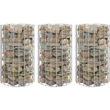 Furnova Okrogle visoke grede gabion 3 kosi pocinkano jeklo Ø30x50 cm, (21922230) | Shoptok.si