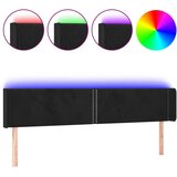 Maison Chic led posteljno vzglavje - vzglavna omarica - nočna omarica črno 183x16x78/88 cm žamet, (21710449) | Shoptok.si