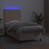  box spring madrac LED cappuccino 90x190cm umjetna koža | shoptok.hr