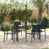  Set 3 Črna PE ratan in prašno lakirano jeklo 54x62.5x89 cm, (22087940) Cene