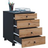 MID.YOU Predalnik Na Kolescih Lona Mini, Antracit, Barva Hrasta | Shoptok.si