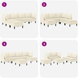  Set namještaja za dnevni boravak 6 pcs Krem Tkanina | shoptok.hr