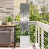vidaXL Vrtni Sadič s Dekorativnom Pločom Srebrna 32 x 140 cm | shoptok.hr