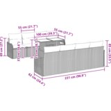  10-dijelni set sofe za vrt s jastucima Bež poly ratan | shoptok.hr