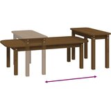  2-dijelni set stolića za kavu boja meda od masivne borovine | Eponuda.com