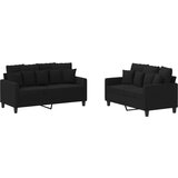  2-dijelni set sofa s jastucima crni od tkanine | shoptok.hr