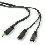 Audio kabl spliter, 3,5mm stereo to 2×3,5mm stereo, 5m, GEMBIRD CCA-415, black