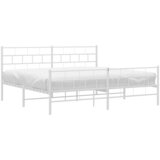  Metalni okvir kreveta uzglavlje i podnožje bijeli 183x213 cm | shoptok.hr