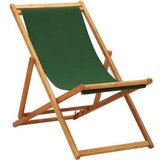  Zložljiv stol za na plažo evkaliptusov les in zeleno blago | Shoptok.si