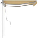  Ročno zložljiva tenda s stebrički 3,5x2,5 m rumena in bela, (20728660) | Shoptok.si