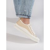Shelvt Women's beige platform sneakers | Shoptok.si