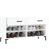 vidaXL regal za čevlje visok sijaj bel 102x35x55 cm inženirski les | Shoptok.si