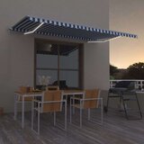 vidaXL Tenda na ručno uvlačenje LED 500 x 350 cm plavo-bijela | shoptok.hr