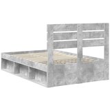  Okvir za krevet s uzglavljem Betonska siva 135 x 190 cm | shoptok.hr