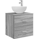 vidaXL Umivalnik s pritrditev na steno Siva Sonoma 49,5 x 41 x 64,5 cm, (5000245005) | Shoptok.si
