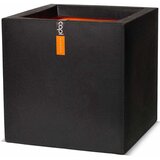 Capi Cvetlični lonec Urban Smooth kvadraten 30x30x30 cm črn Cene