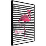  Poster - Flamingo on Striped Background 30x45 | shoptok.hr