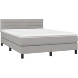  box spring s madracem LED svjetlosivi 140x200 cm tkanina | shoptok.hr