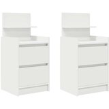 vidaXL Nočne omarice z 2 predaloma 2 kosa bela 38x34x80 cm | Shoptok.si