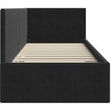  Kutni okvir kreveta s uzglavljem Crna 80 cm x 200 cm Baršun | shoptok.hr