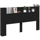 vidaXL Ormarić za uzglavlje s LED svjetlima crni 180 x 16 5 x 103 5 cm | shoptok.hr