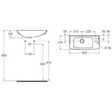 Ideal Standard R421901 Eurovit 50 x 23,5 cm desna izvedba keramični umivalnik z odprtino za armaturo Cene