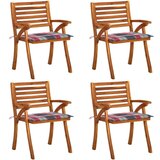 The Living Store Vrtni stoli z blazinami 4 kosi trden akacijev les - Vrtni Stol, (21477787) | Shoptok.si