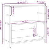  Regal za knjige boja hrasta 80 x 30 x 78,5 cm od drva i željeza | shoptok.hr