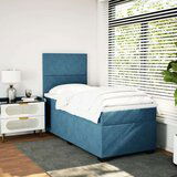 Box spring krevet s madracem plavi 90x200 cm baršunasti | shoptok.hr