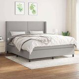  Box spring postelja z vzmetnico svetlo siva 180x200 cm blago, (20893674) | Shoptok.si