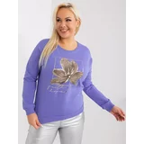 Fashion Hunters Purple women's plus size blouse with print