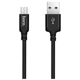Hoco podatkovni kabel X14 Micro USB 1m 2,1A črn pleten