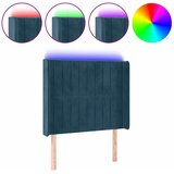  LED uzglavlje tamnoplavo 83x16x118/128 cm baršunasto | shoptok.hr