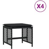 Maison Chic Vrtni stolčki - Vrtni stoli z blazinami 4 kosi črni 41x41x36 cm poli ratan JS1123, (21878688) Cene