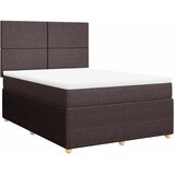  Krevet s oprugama i madracem tamnosmeđi 140 x 190 cm od tkanine | shoptok.hr