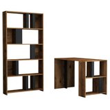 Hanah home radni sto sa policom za knjige lima walnut anthracite