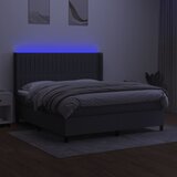  box spring s madracem LED tamnosivi 160x200 cm tkanina | shoptok.hr