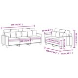  2-dijelni set sofa s jastucima smeđi od tkanine | shoptok.hr