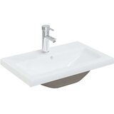Ormarić Omarica za umivalnik z vgradnim umivalnikom črna iverna plošča, (20716869) | Shoptok.si