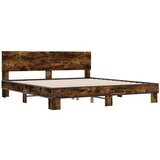 vidaXL Okvir za krevet boja hrasta 200x200cm konstruirano drvo i metal Cijene