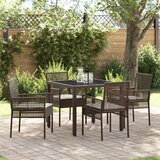vidaXL Set 3 Rjava PE ratan UV-odporni materiali Vrtna miza, (22015383) | Shoptok.si