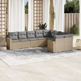  9-dijelni set vrtnih sofa s jastucima bež od poliratana | Shoptok.si