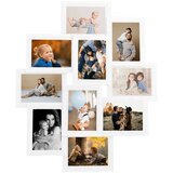vidaXL Okvir za 10 fotografija (13 x 18 cm) bijeli MDF | shoptok.hr