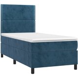  box spring s madracem LED tamnoplavi 80 x 200 cm baršun | shoptok.hr