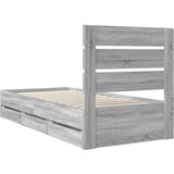  Krevetna konstrukcija Siva Sonoma 75 x 190 cm Inženjersko Drvo | shoptok.hr