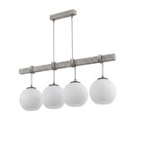 Brilagi Luster na sajli WOOD GLASS 4xE27/60W/230V borovina/siva/bela | Eponuda.com