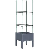  Vrtna sadilica s rešetkom siva 40 x 40 x 142 5 cm PP | shoptok.hr