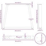 vidaXL Noge za blagovaonski stol V-oblik 2 kom crne 80x(72-73,3) cm | shoptok.hr