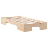 vidaXL Posteljni okvir Rjava 75 x 190 cm Trdna borovina | Shoptok.si