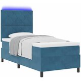  LED Box Spring Krevet Tamno plava 90 x 190 cm Baršun | shoptok.hr